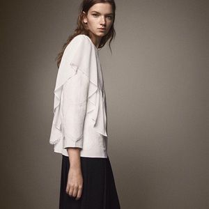 Massimo Dutti long Sleeve ruffle lace blouse